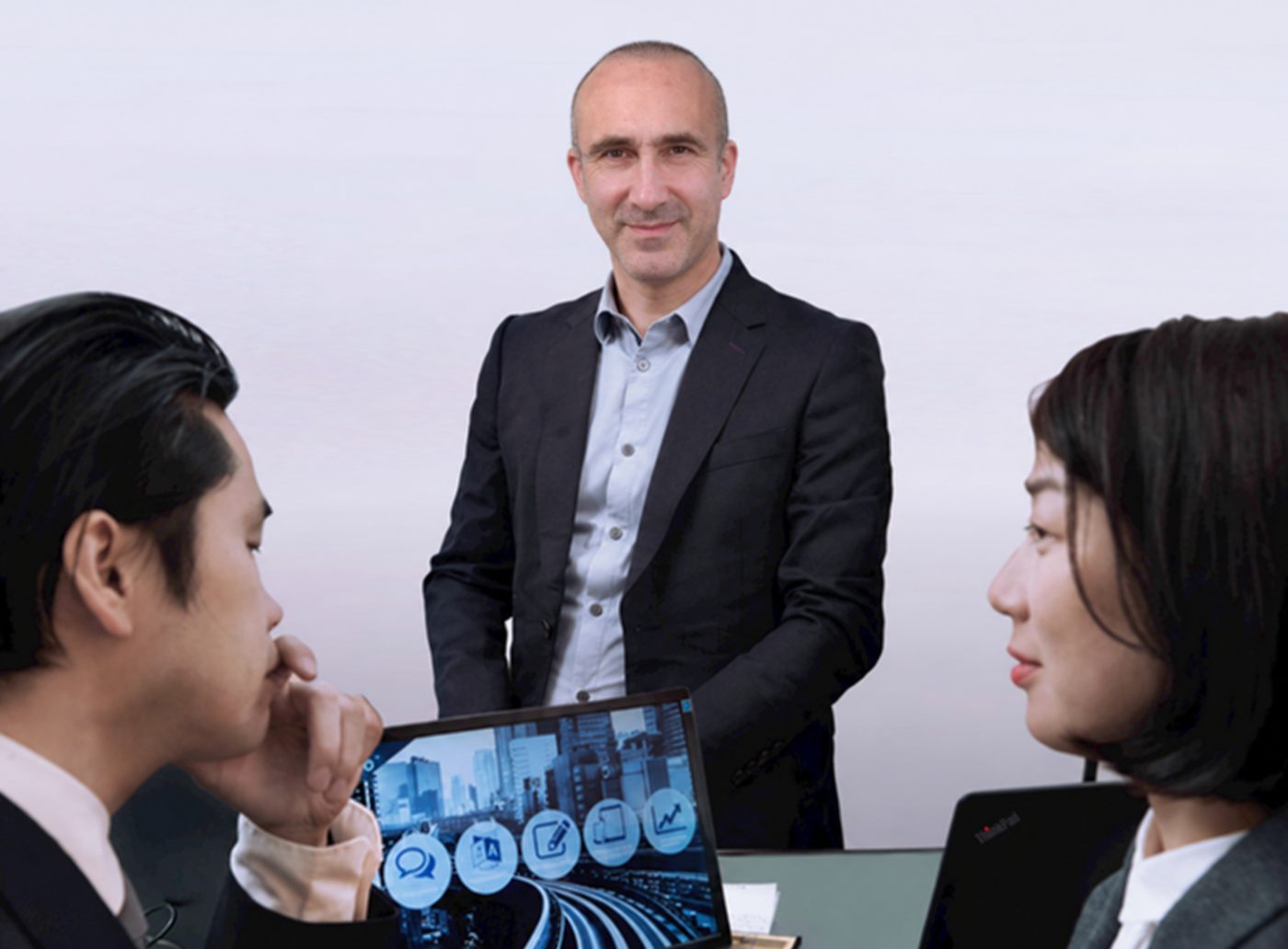 Nicolas Carteron, founder of Coreido, in a meeting